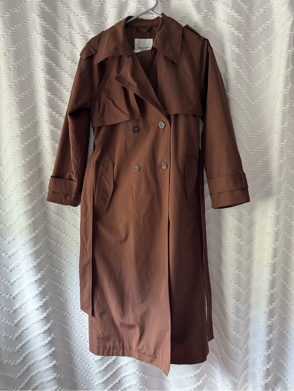 Abercrombie & Fitch Chocolate Brown Double-Breasted Trench